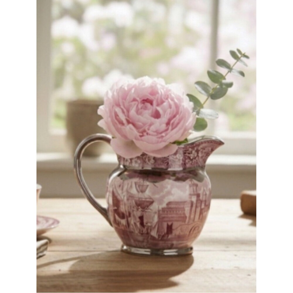 Vintage Wedgwood Ferrara Plum Silver Lustre 16oz Pitcher Creamer AL 8870